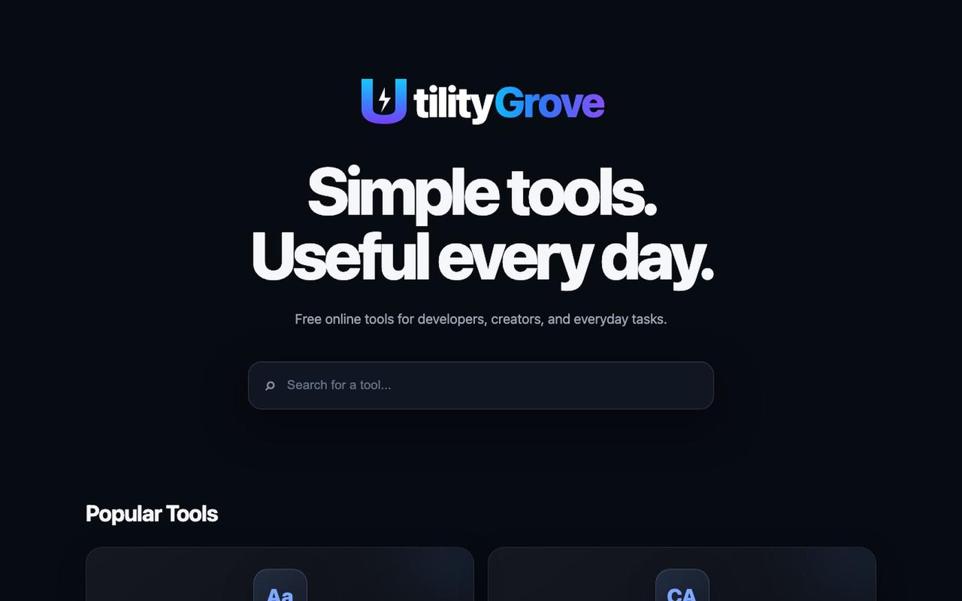 UtilityGrove — screenshot