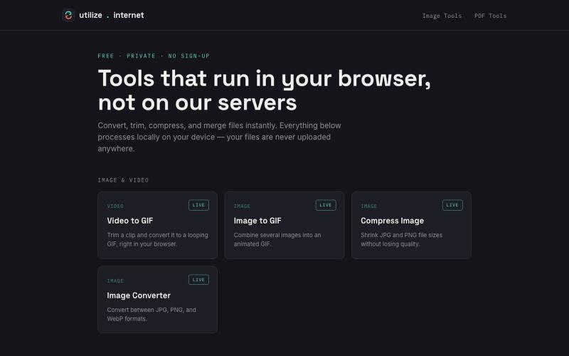 Free Online Tools — Convert, Compress & Edit Files in Your Browser — screenshot