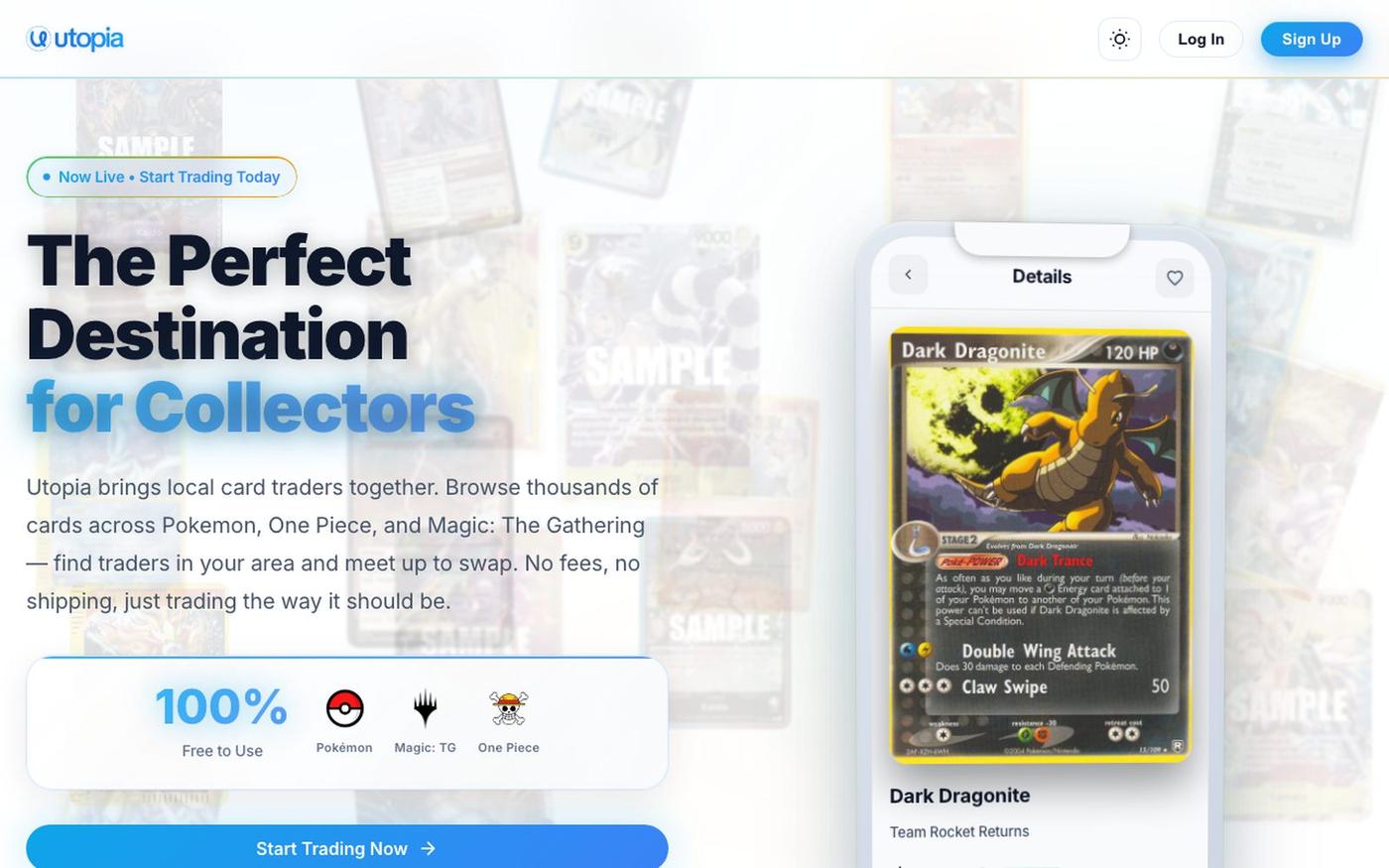 Utopia — Free Local TCG Trading for Pokemon, One Piece & MTG — screenshot