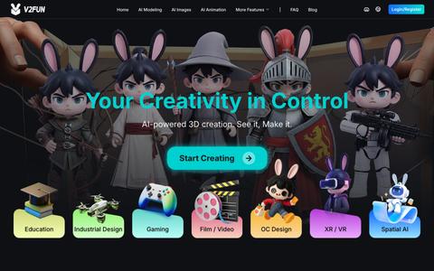 V2Fun - AI 3D Model Generator | Create 3D Models with V2Fun — screenshot