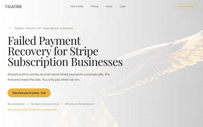 Valkyrie - recover the revenue you didn't know you were losing — screenshot