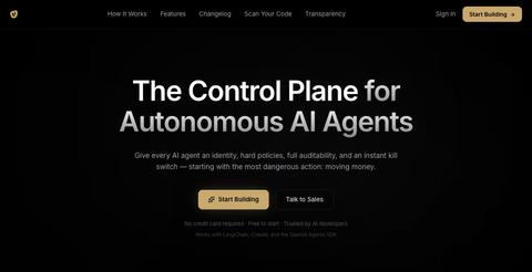 Valta | Financial OS for AI Agents — screenshot