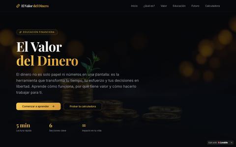 El Valor del Dinero — Educación Financiera — screenshot