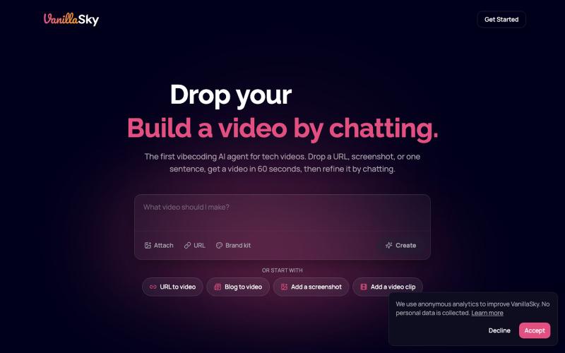 VanillaSky — Vibecoding for Launch Videos — screenshot