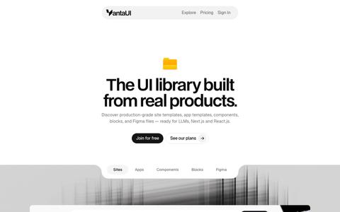 VantaUI - UI Library Built From Real Products — screenshot