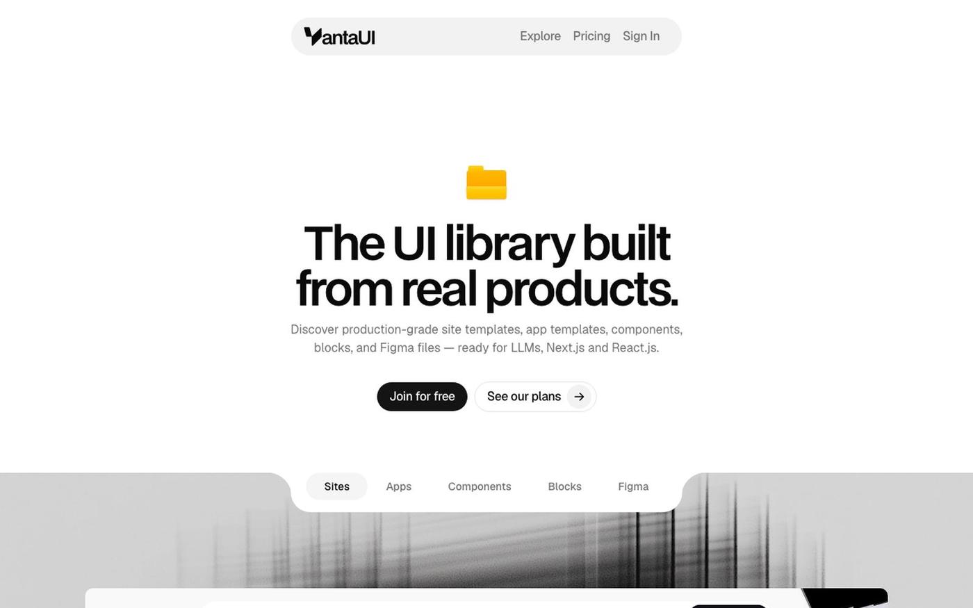 VantaUI - UI Library Built From Real Products — screenshot