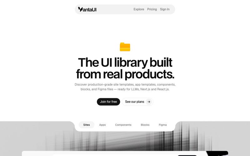 VantaUI - UI Library Built From Real Products — screenshot