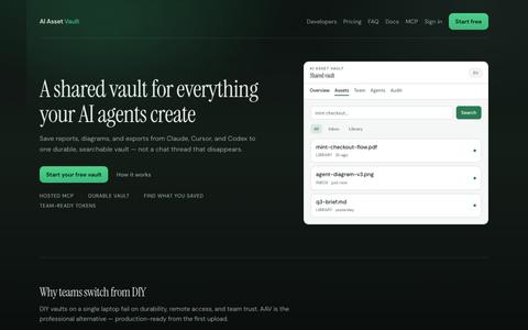 AI Asset Vault — A shared vault for everything your AI agents create — screenshot