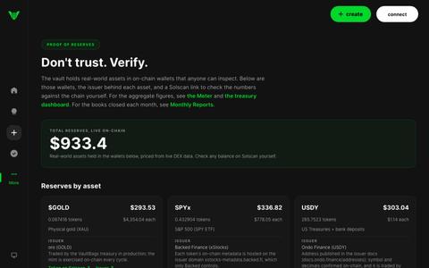 Proof of Reserves | VaultBags — screenshot