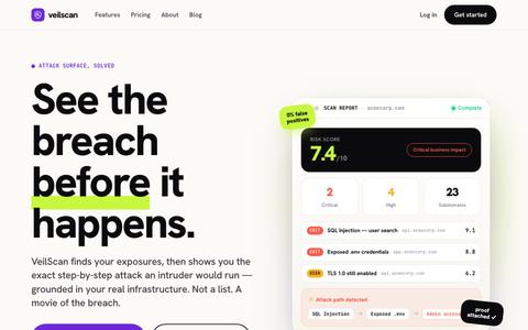 VeilScan — See the breach before it happens — screenshot