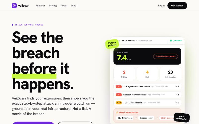 VeilScan — See the breach before it happens — screenshot