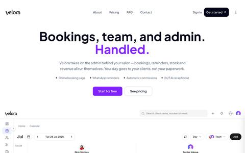 Velora | Smart Salon Management Software | Velora — screenshot