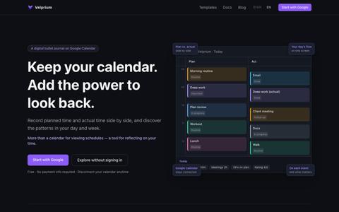 Velprium — Time Workspace — screenshot