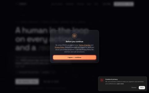 VENZX — Human oversight + a tamper-evident record for AI agents — screenshot