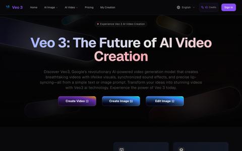 Veo 3 AI - Free Veo 3 AI Video Generator With Audio | veo3ai.org — screenshot