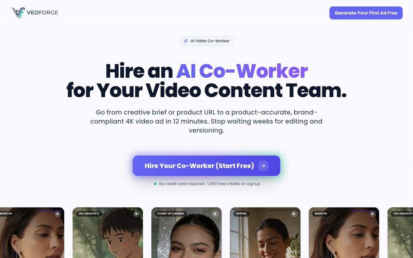 Veoforge — AI Video Ad Studio — screenshot
