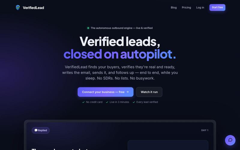 VerifiedLead — Verified leads, closed on autopilot — screenshot