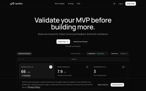 VerifiFlo - Validate Your MVP Before Building More — screenshot
