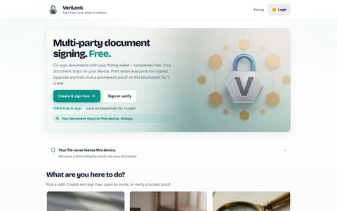VeriLock – Free private multi-party PDF signing — screenshot