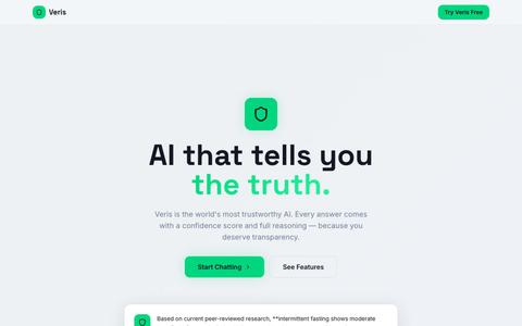 Veris — AI That Tells You The Truth — screenshot