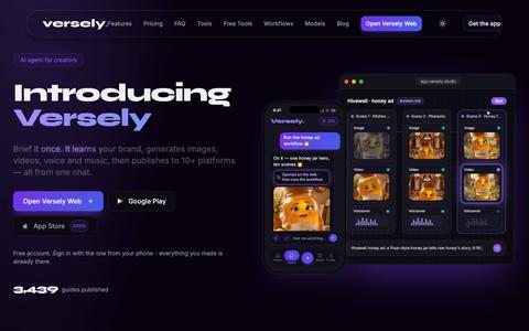 Versely - AI-powered content creation for the modern creator — screenshot