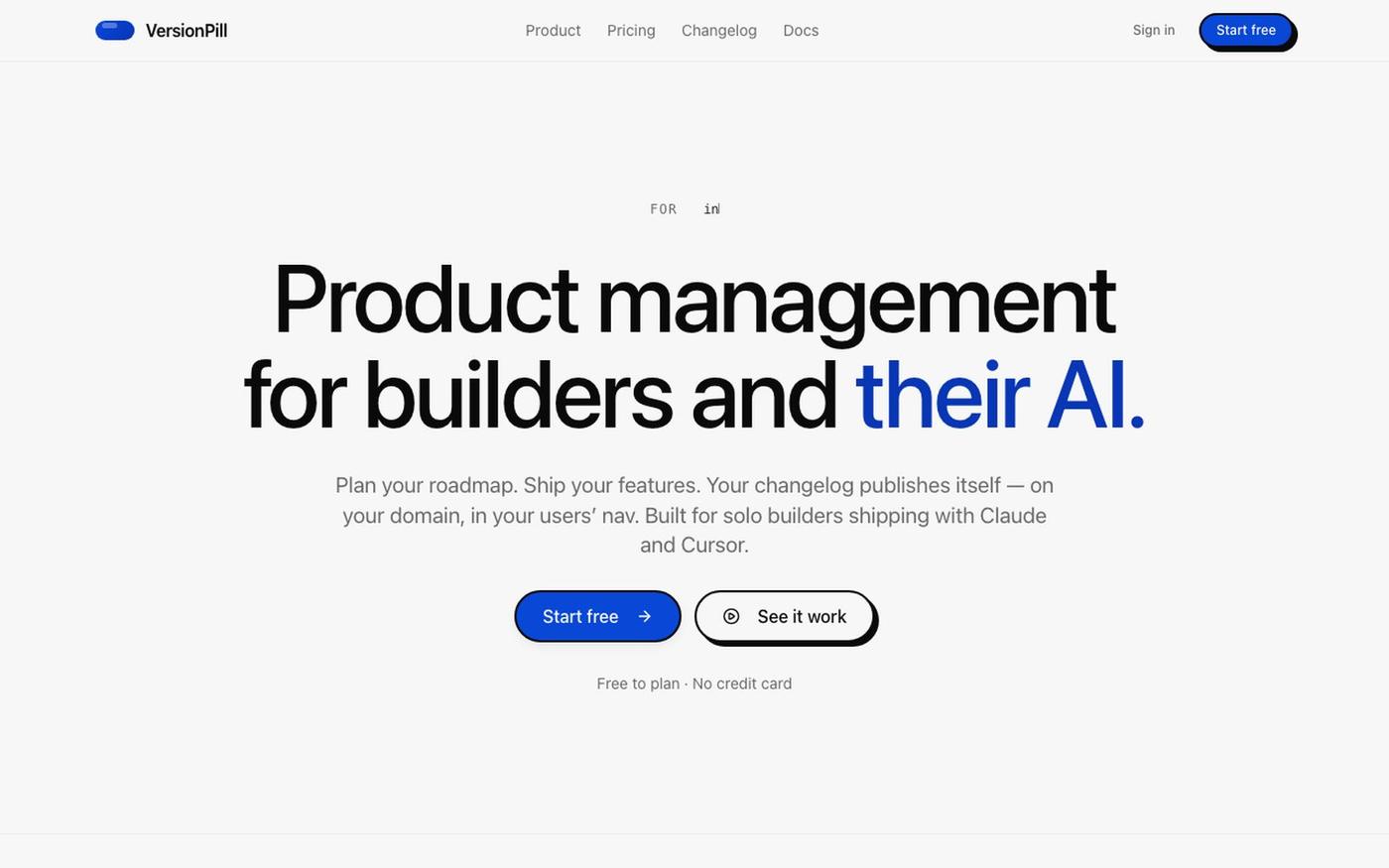 Version Pill — Your AI Product Manager — screenshot