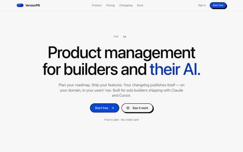 Version Pill — Your AI Product Manager — screenshot