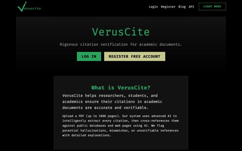 VerusCite - Verify Citations — screenshot