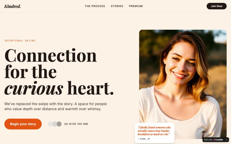 Kindred — Intentional dating for the curious heart — screenshot