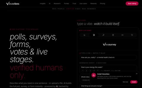 Vexavibes | polls, surveys, forms, votes & live stages — screenshot