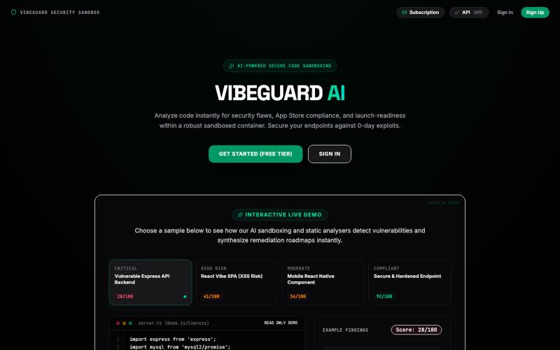 VibeGuard AI — Master Code Security Auditor — screenshot