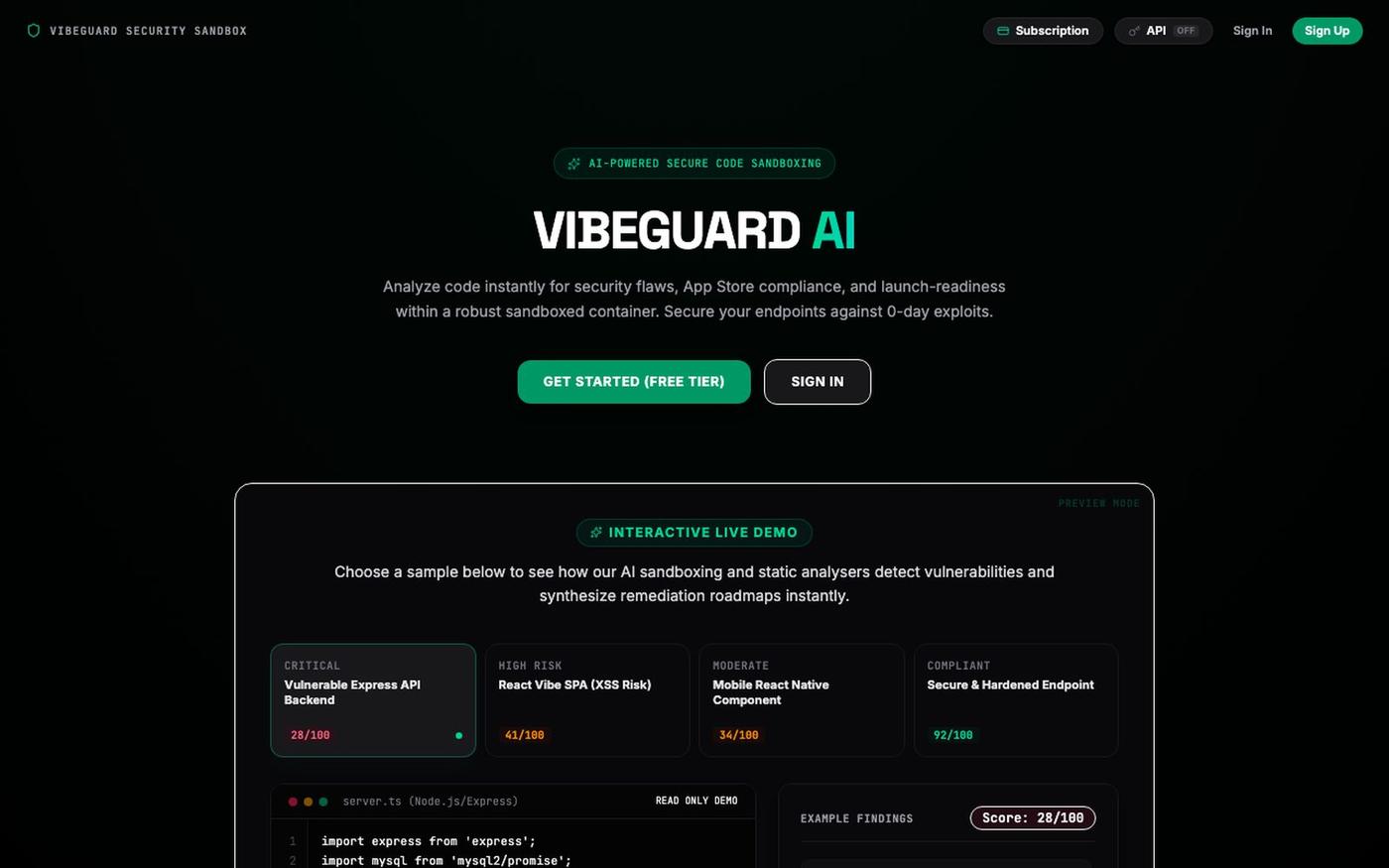 VibeGuard AI — Master Code Security Auditor — screenshot