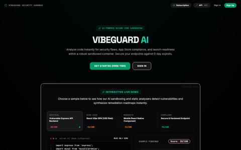 VibeGuard AI — Master Code Security Auditor — screenshot