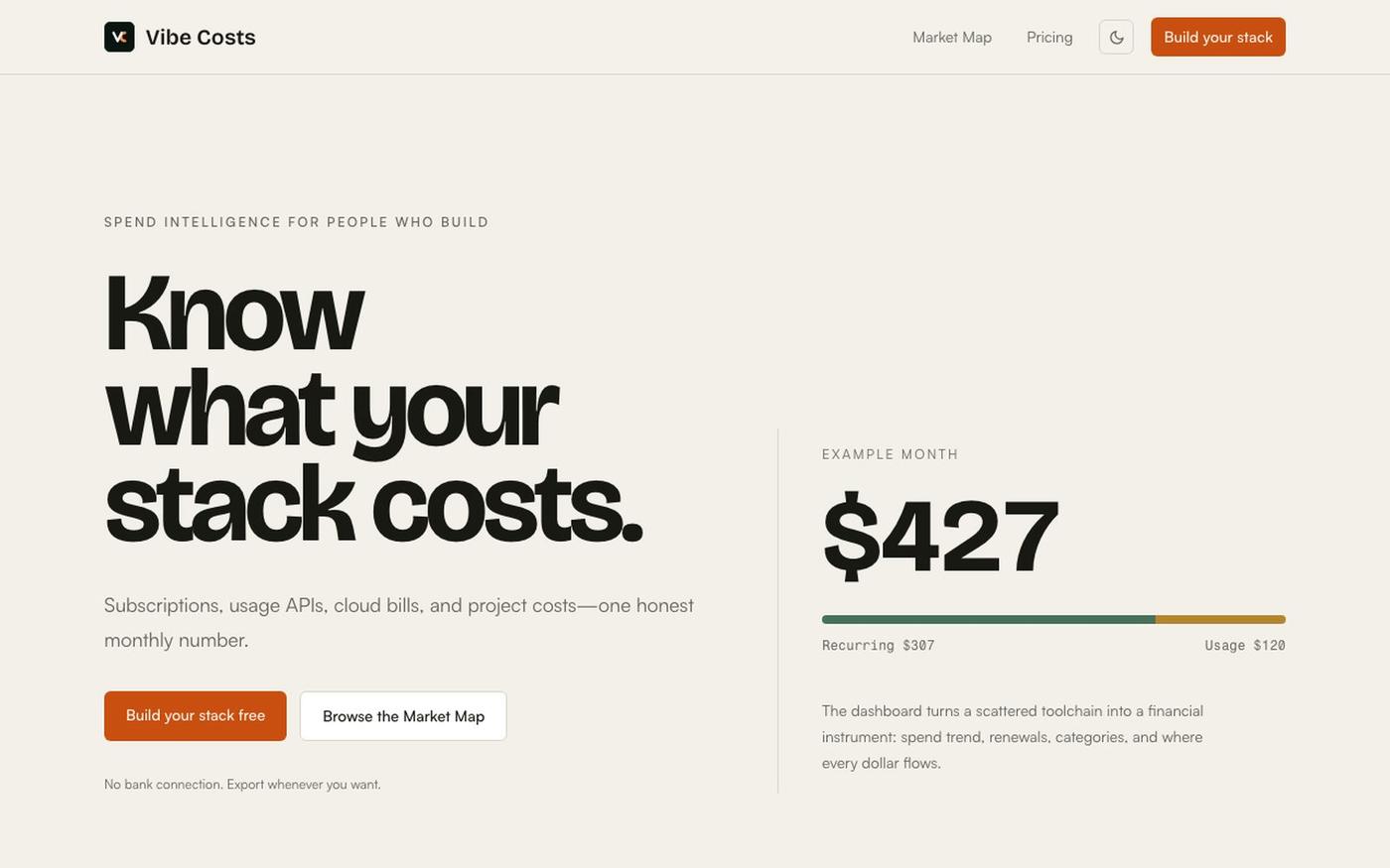 Vibe Costs — screenshot
