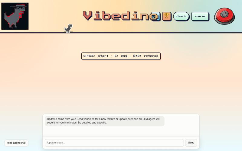 Vibedino — screenshot