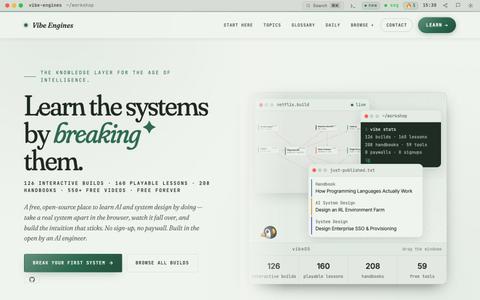 Interactive AI & System Design Practice | Vibe Engines — screenshot