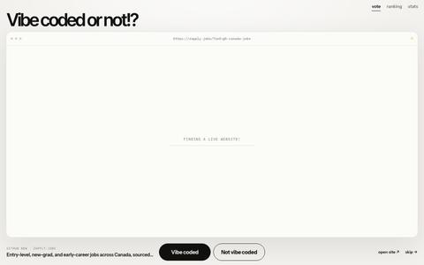 Vibe coded or not!? — screenshot