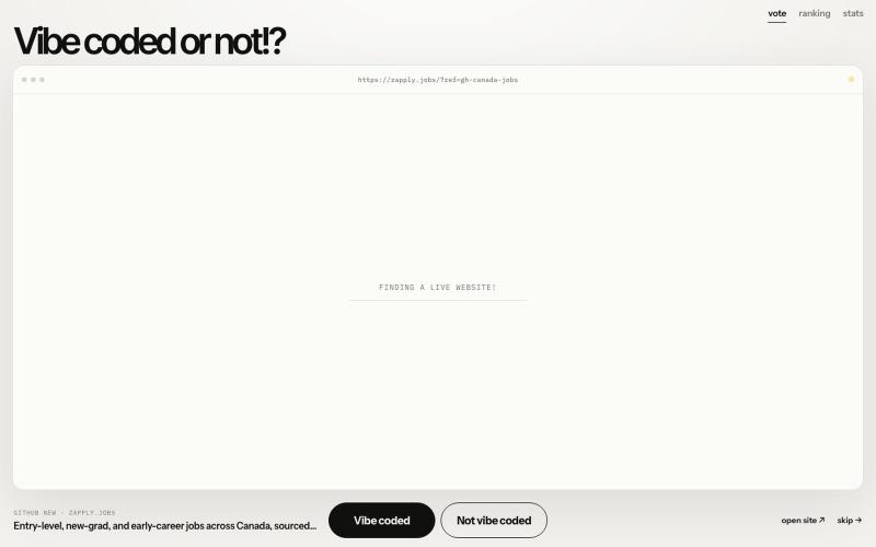 Vibe coded or not!? — screenshot