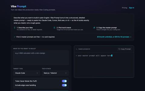 Vibe Prompt Studio — screenshot