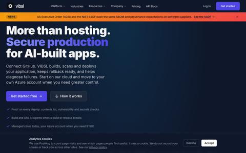 VIBSL: Deploy AI-built apps to production, safely — screenshot