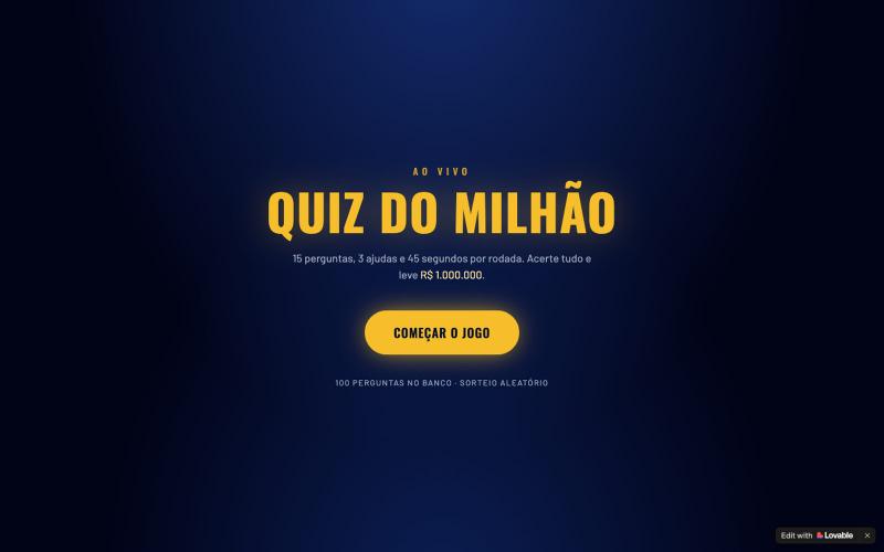 Quiz do Milhão — Show de Perguntas e Respostas — screenshot