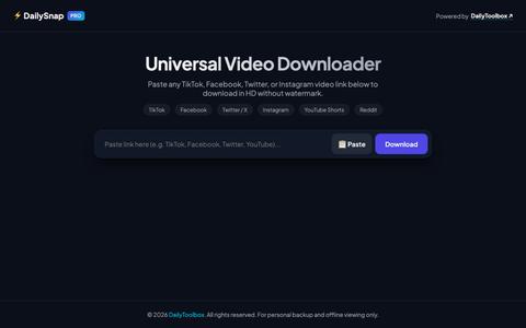 SnapSave - Free Universal Video Downloader — screenshot