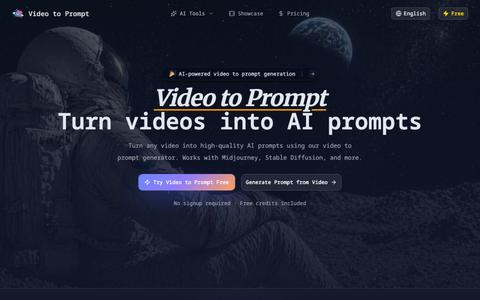 Video to Prompt Generator – Convert Videos into AI Prompts — screenshot