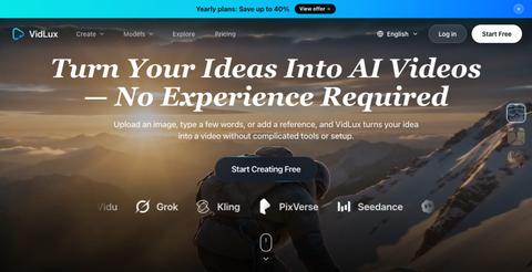 AI Video Generator with Reference & Motion Control | VidLux — screenshot