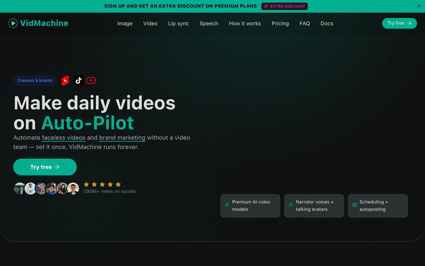 VidMachine | AI videos on autopilot — screenshot