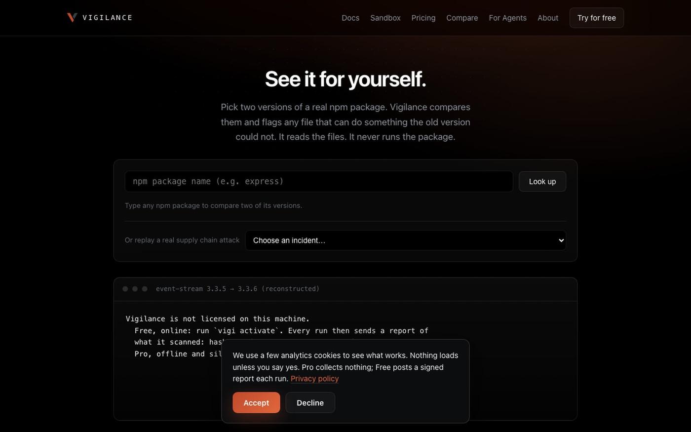 Vigilance — Sandbox — screenshot