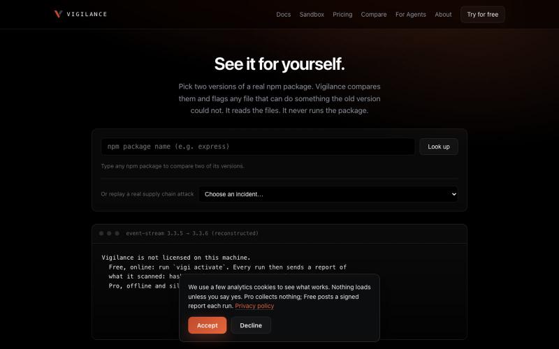 Vigilance — Sandbox — screenshot