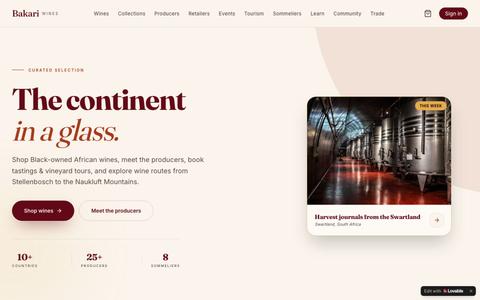 Bakari Wines — Africa's Black-Owned Wine Collective — screenshot