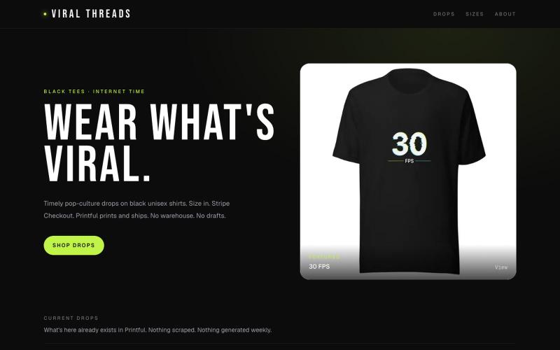 Viral Threads — Wear what's viral. — screenshot