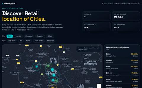 Viscoscity — Discover Retail Locations of Cities — screenshot